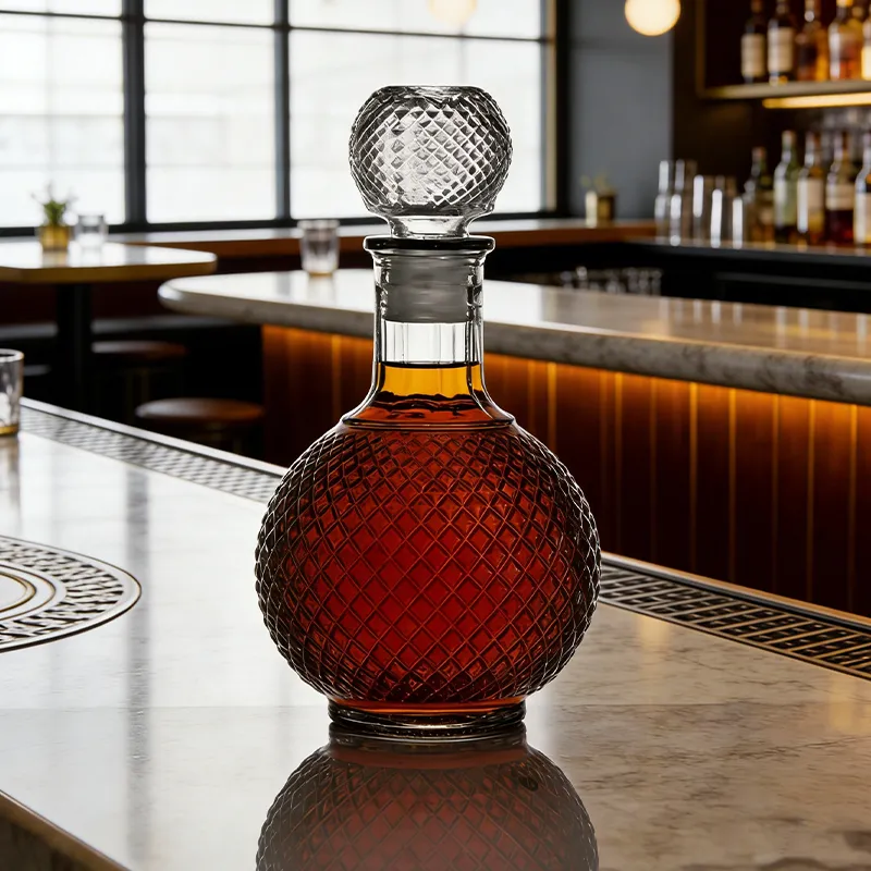 1000ml 圆球菱纹洋酒瓶 (4)