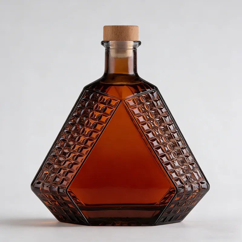 750ml 菱形方格洋酒瓶 (1)