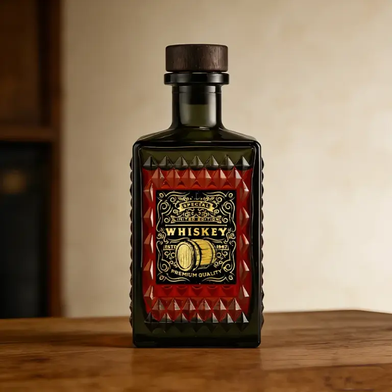 750ml 长方形菱纹威士忌瓶 (1)