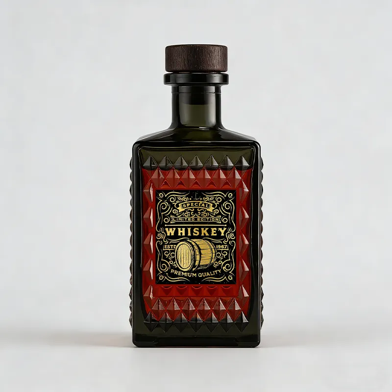 750ml 长方形菱纹威士忌瓶 (2)