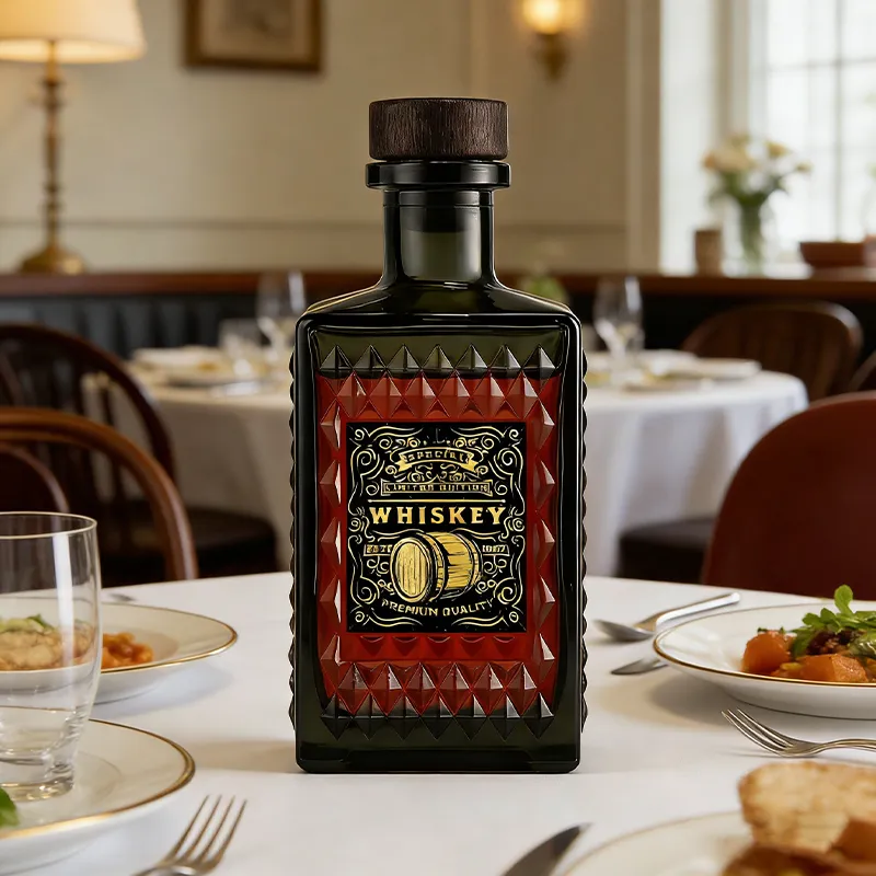 750ml 长方形菱纹威士忌瓶 (3)