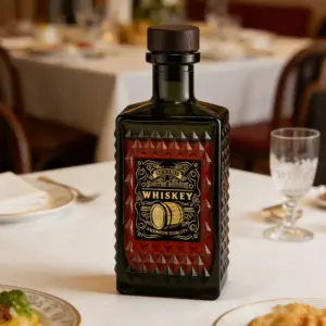 750ml 长方形菱纹威士忌瓶 (4)