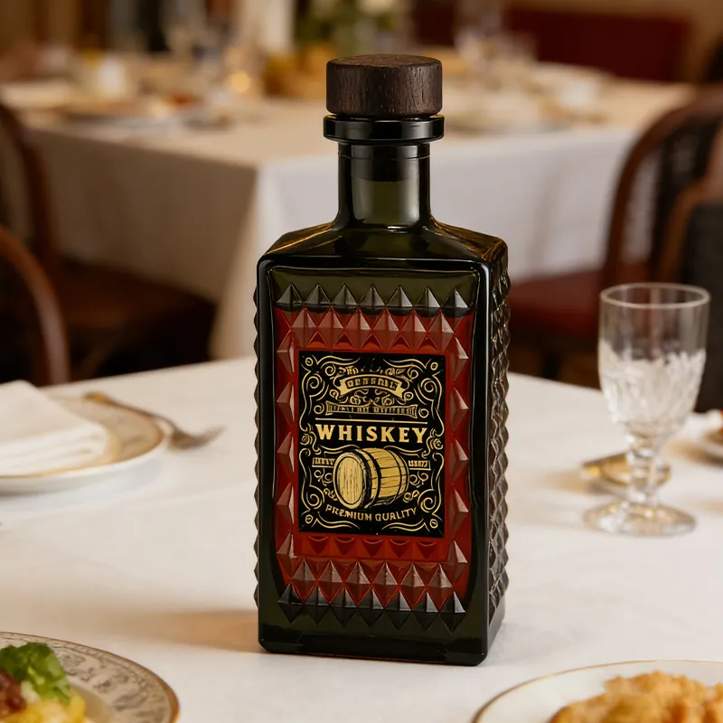 750ml 长方形菱纹威士忌瓶 (4)